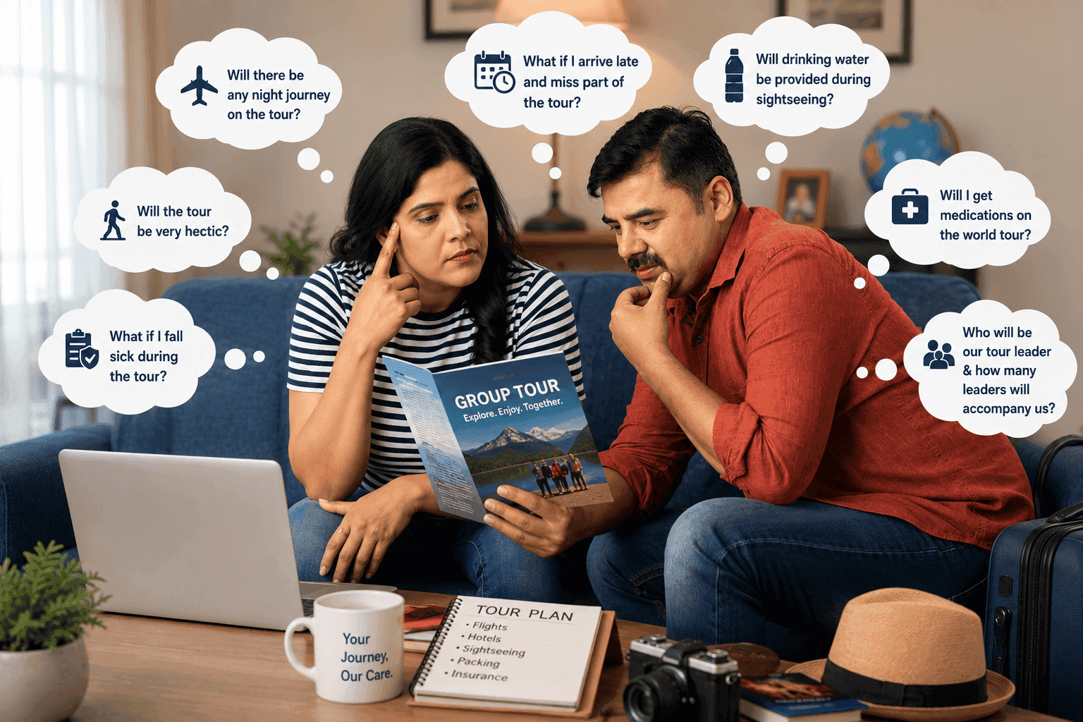 Indian couple are discussing
