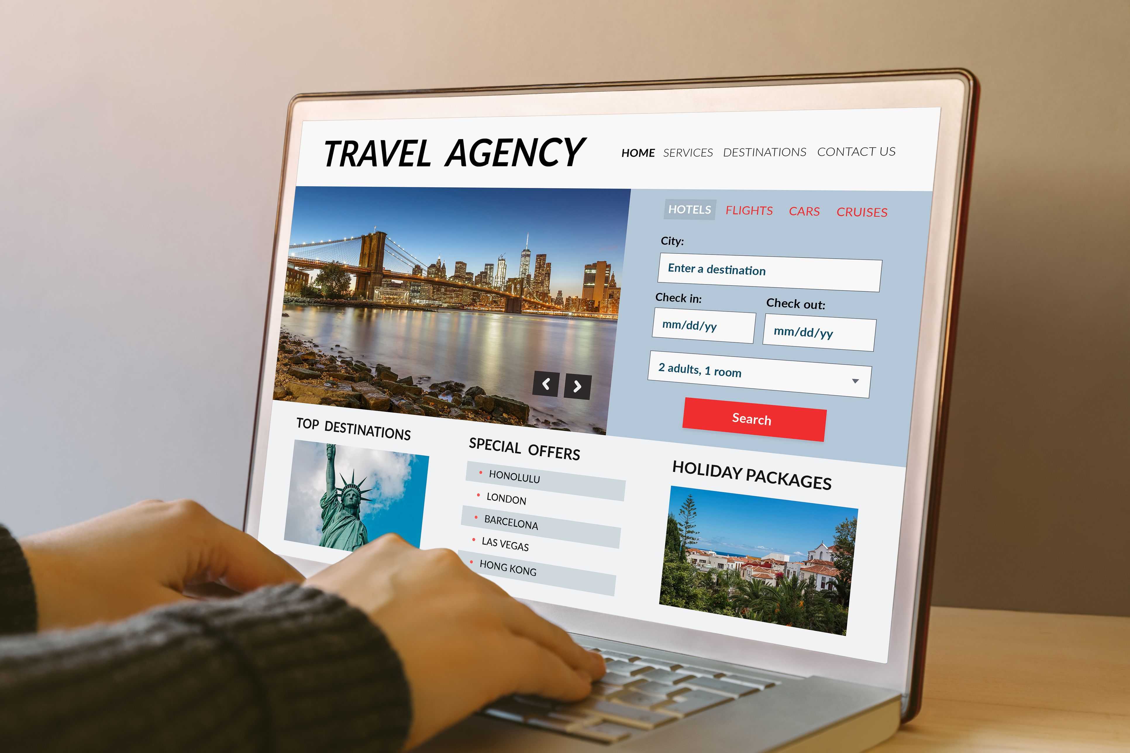 Online searching for travel agency