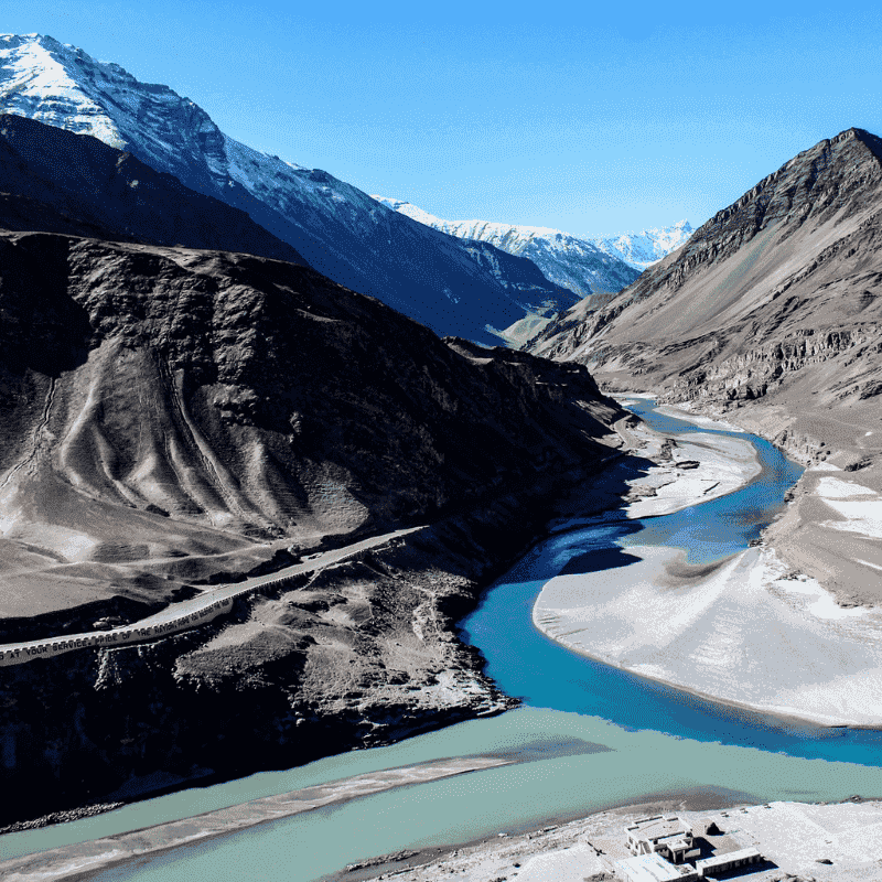 Confluence of Zanskar & Indus River