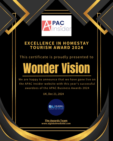 Excellence in Homestay Tourism Award from APAC Insider