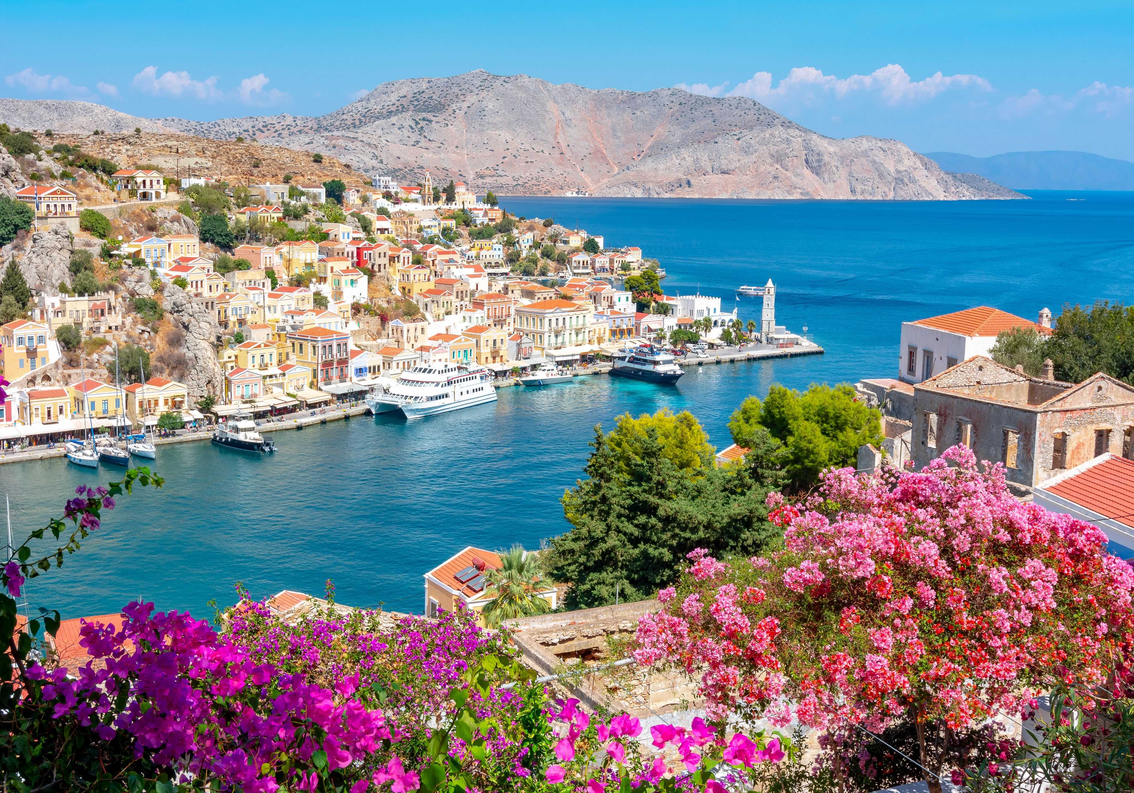 Symi town cityscape at Dodecanese islands