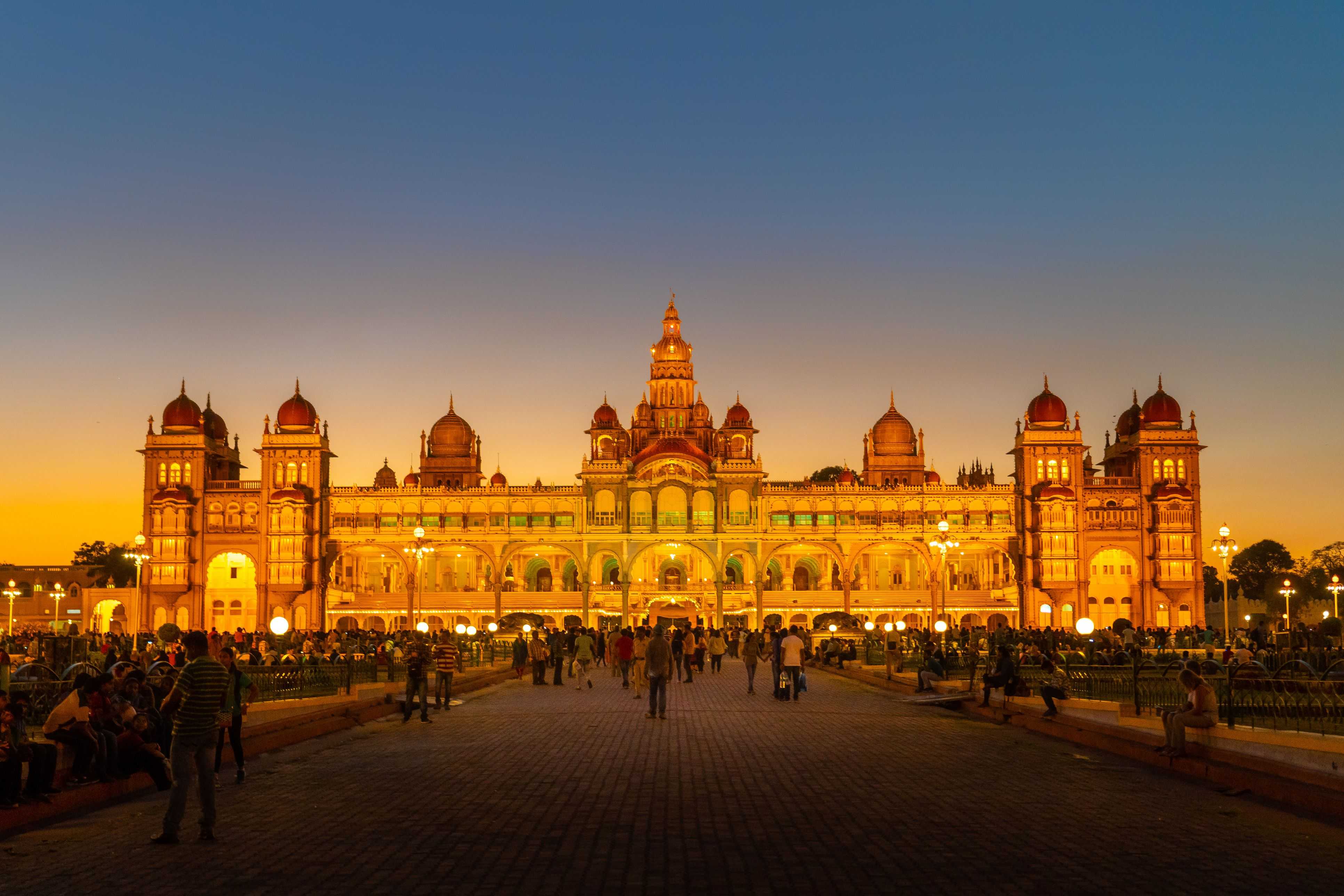 Night view of Mysore Palace