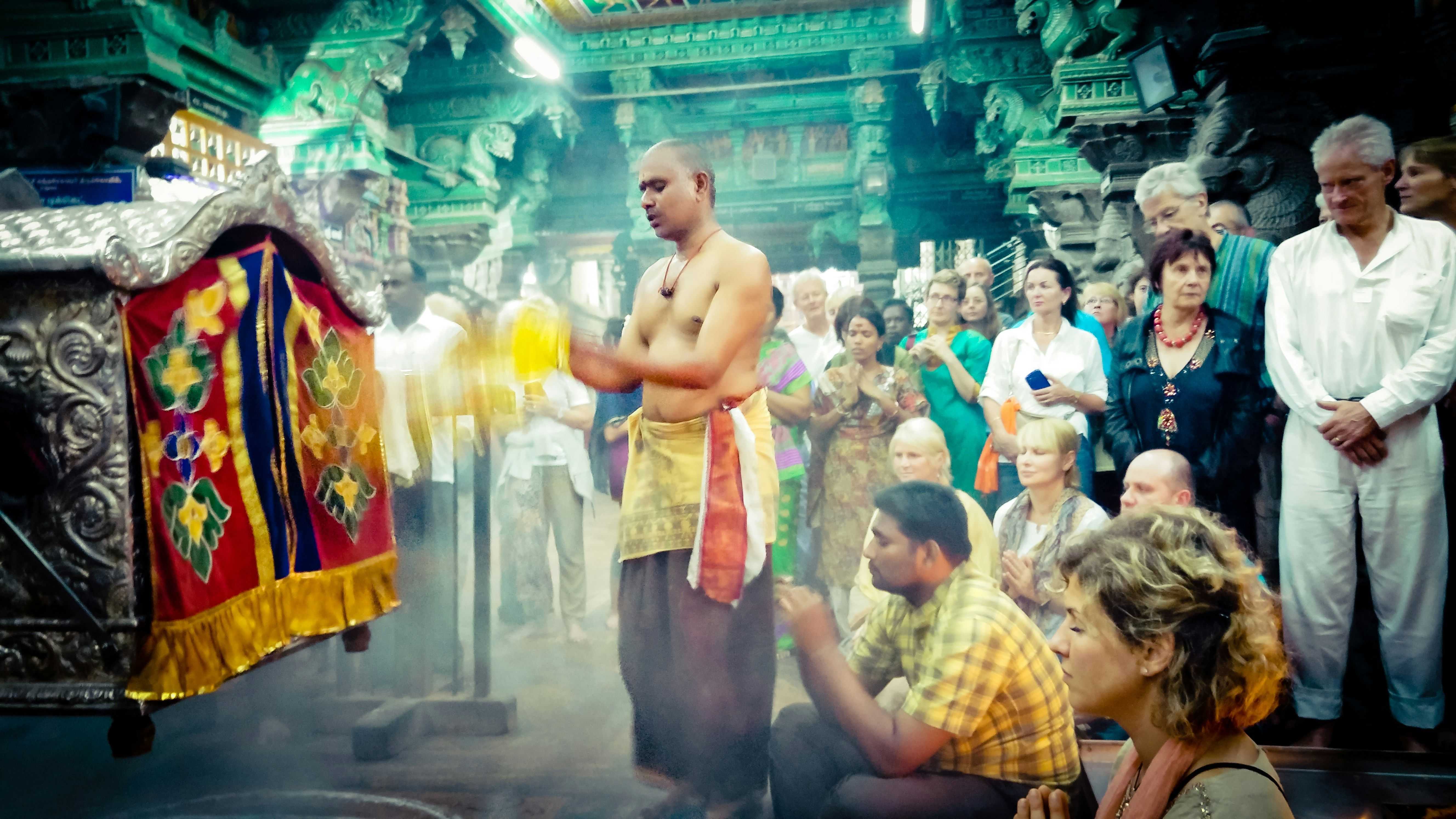 Aarati Puja at Madurai Minaakshi temple in Tamilnadu