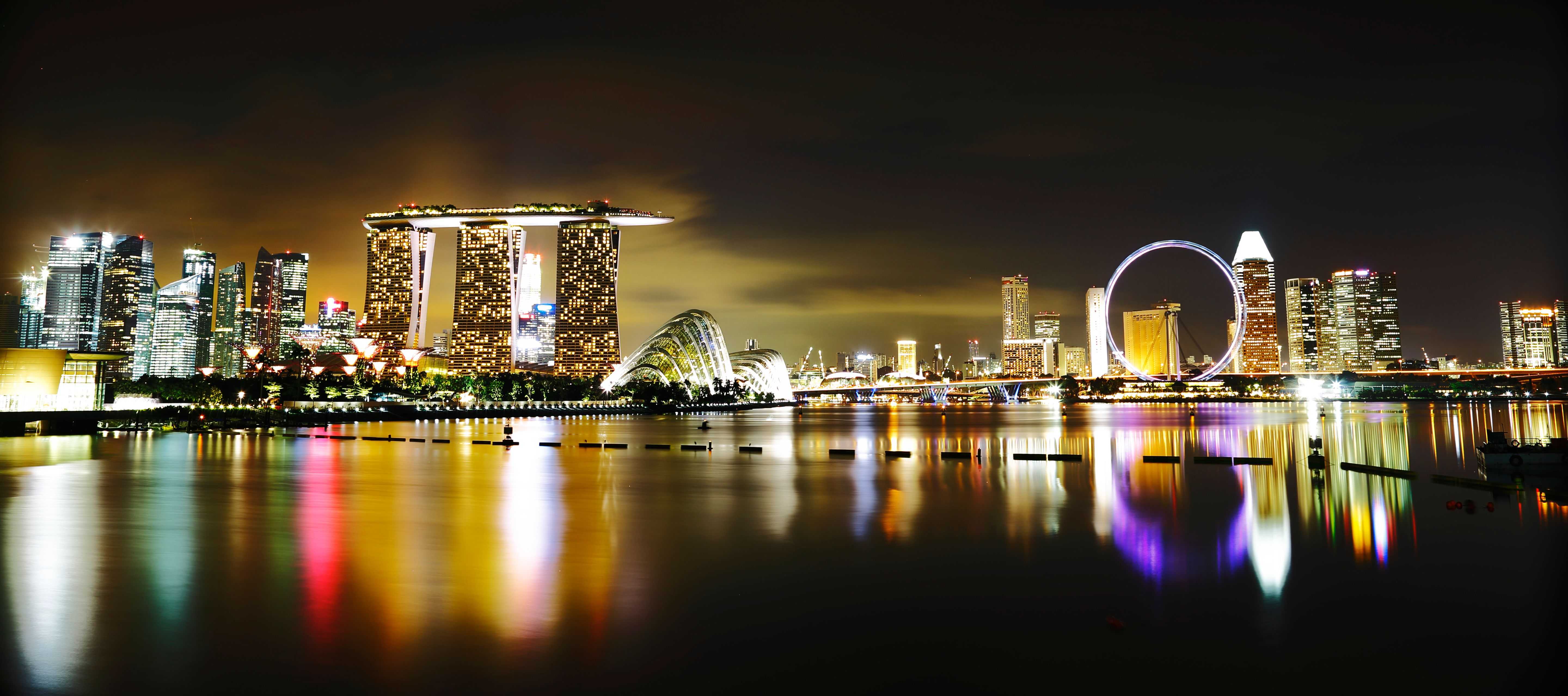 Night View of Singapore Marina Bay